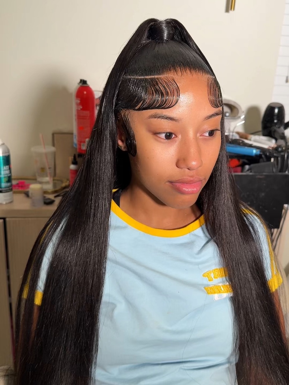 13x4 28” Loose Wave Black lace front wig